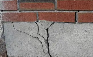 Concrete foundation with serious structural damage in Philadelphia, PA